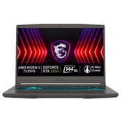 Ryzen 5 7535HS, 16 Гб, SSD 1000 Гб, RTX 3050 (4 Гб), без ОС 